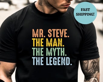 Custom The Man The Myth The Legend Shirt,Personalized Teacher Shirt,Personalized Fathers Day,Male Teacher Gift Idea,Teacher Appreciation Day