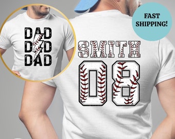 Custom Baseball Dad Shirt, Personalized Sports Tee