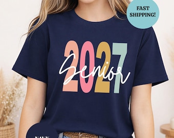 Retro Senior 2027 Shirt, Class of 2027 Graduation Tee, High School Senior Apparel