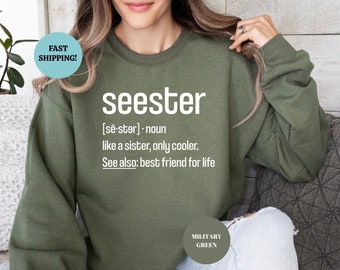Seester Noun Sweatshirt, Seester Definition Shirt, Gift for Sister, Best Sister Gift, Funny Sweatshirt, Sister Gift, Sibling Sweatshirt
