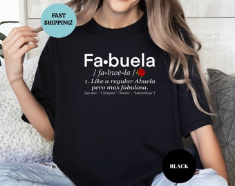 Fabuela Definition T-Shirt, Abuela Shirt, Spanish Grandmother Shirt, Glamma Shirt, New Grandma Gift Tee Shirt,Grandma Shirt,Baby Reveal Gift