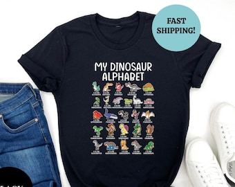My Dinosaurs Alphabet Kids Shirt, Types Of Dinosaurs Alphabet, Dinosaur Kids Shirt, Dinosaur Lover Toddlers Shirt, Kids Gift Shirt