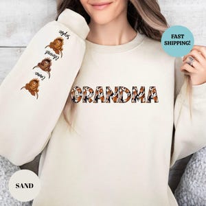 Benutzerdefinierte Kuh Sweatshirts, personalisierte Muttertagsgeschenk, Oma Sweatshirt, Kuh Druck Mama Shirt, Benutzerdefinierte Farmer Sweatshirt, neue Oma Geschenk