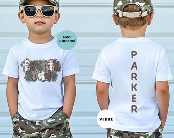 Retro Camo Custom Fourth Grade Shirt, Personalized Boy Back To School Tee