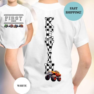 Custom First Grade Monster Truck Shirt for Boy, Boy Back To School Shirt, Personalized Kid Name Tee, 1st Day of School Outfit, 1st Grade Tee