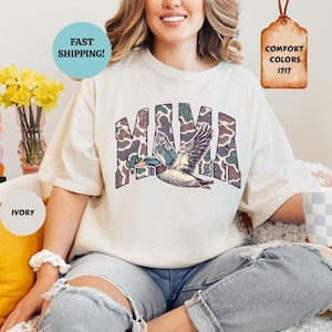Comfort Colors® Hunting Mama Shirt, Duck Hunting Shirt, Mallard Duck Shirt, Mama of Hunters Camo Mama Shirt, Hunting Season Mom Life Shirt