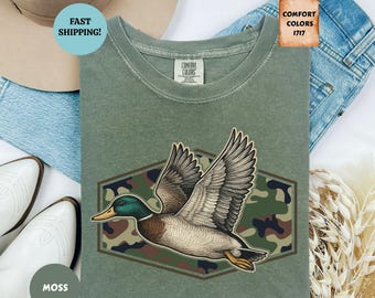 Comfort Colors Camo Duck Hunting Shirt: Mallard Graphic Tee