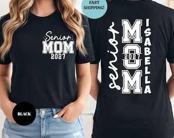 Koszulka dla mamy seniora, bluza z napisem "Senior 2027", koszulka z napisem "Class Of 2027", koszulka "Senior Mom 2027", bluza z kapturem "Senior Mom", prezent dla mamy, koszulka z okazji ukończenia szkoły