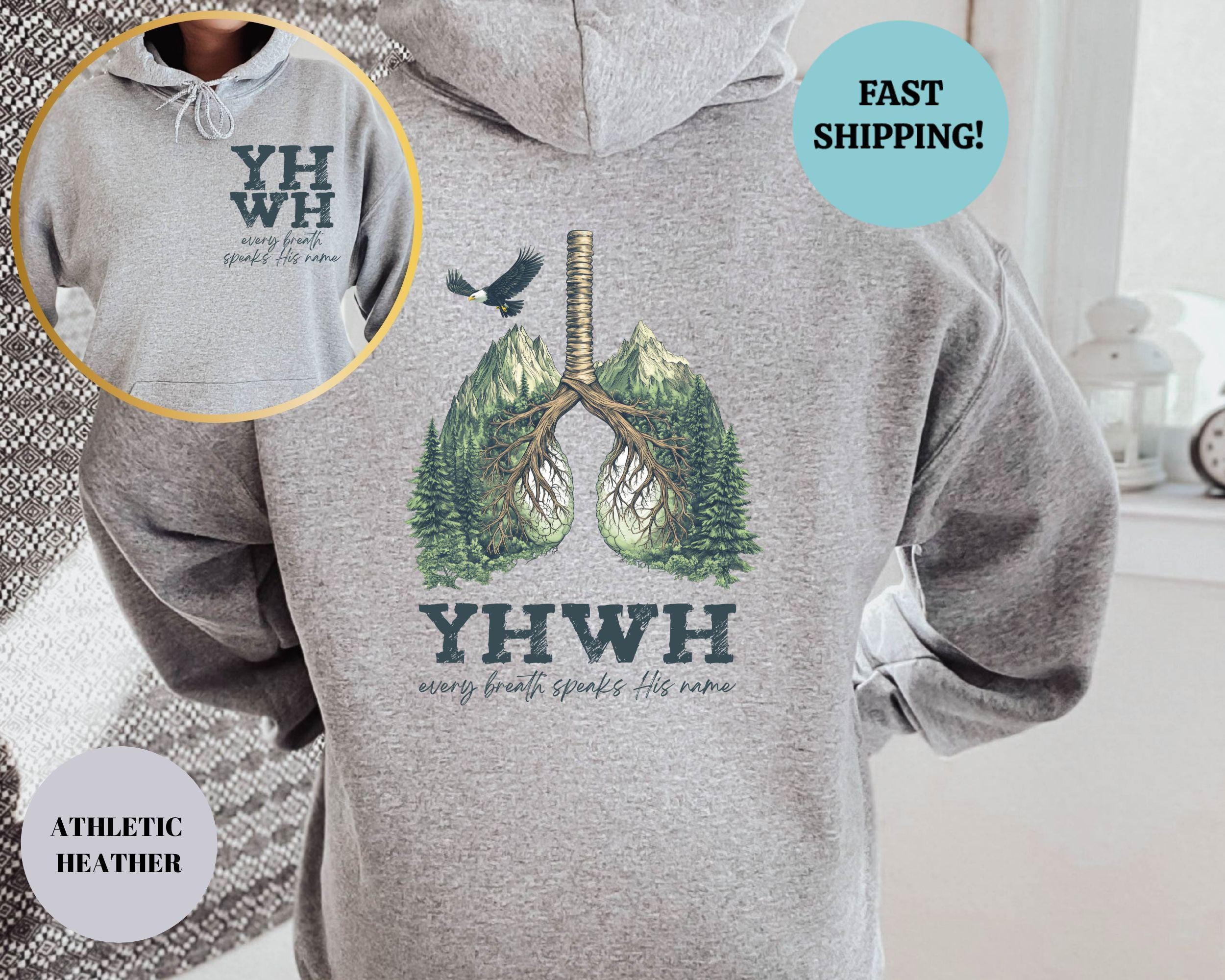 YHWH Lungs Christian Shirt, Front and Back Yahweh Tee, Every 