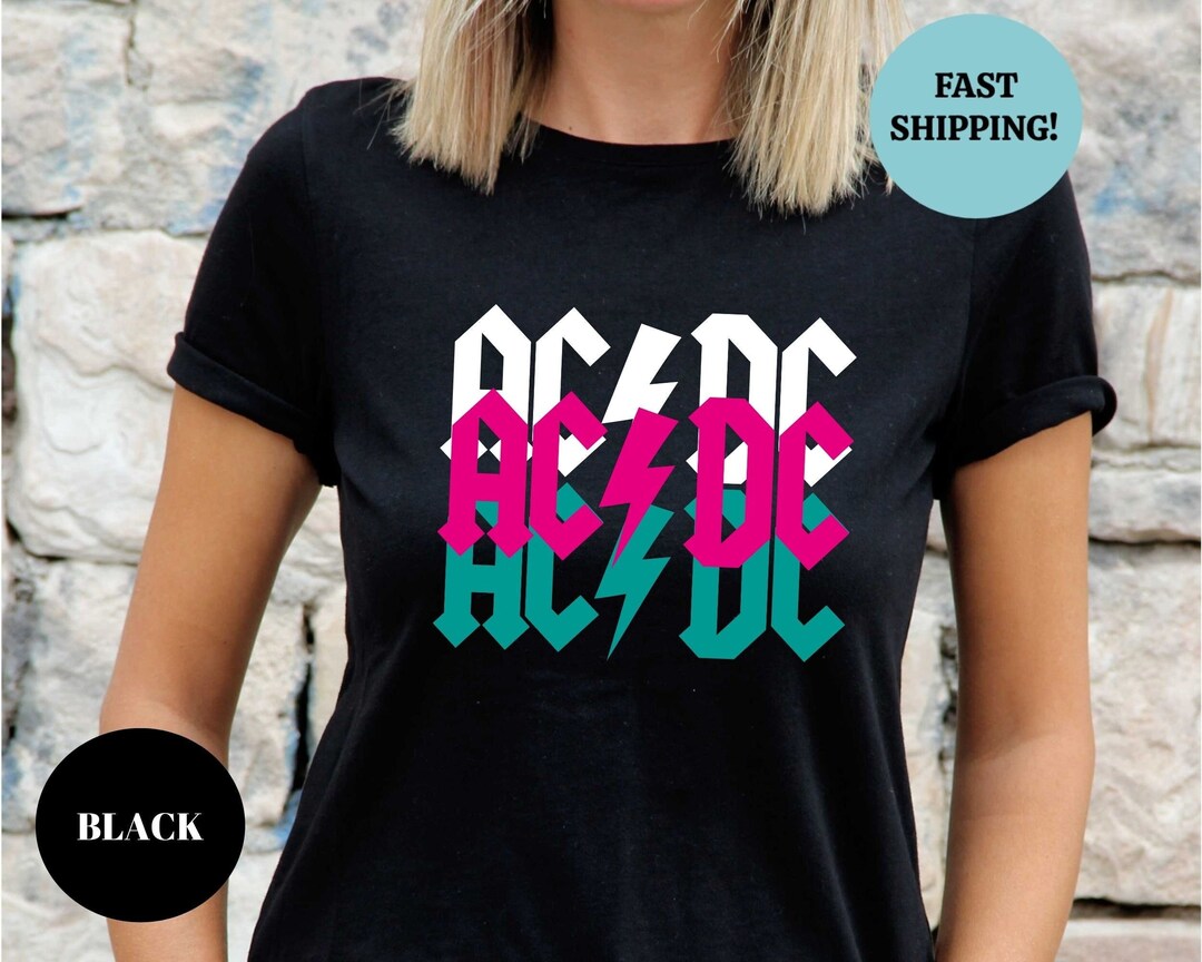 ACDC Band Retro Vintage Shirt for Women, ACDC Sweatshirt, ACDC Shirt ...