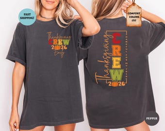 Comfort Colors Custom Thanksgiving Crew Shirt, Personalized Family Thanksgiving T-Shirt, Fall Family Reunion Tee