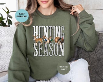 Polka Dot Hunting Season Sweatshirt, Deer Duck Turkey Hunting Hoodie, Outdoors Sweater