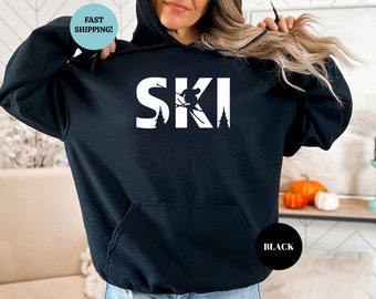 Ski Sweatshirt, Snowboarding Sweatshirt, Winter Sports, Skiing Hoodie, Skier Gifts, Winter Sweatshirt, Ski Gifts, Ski Trip Sweatshirt