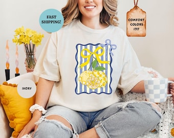 Camisa con lazo Lemon Coquette: Camiseta con colores retro y cómodos