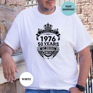 Custom Vintage 1976 50 Years Of Being Awesome Birthday Mens T-Shirt, Men Born In 1976 Shirt, 50th Birthday Party Shirt, 50th Birthday Shirt image 3