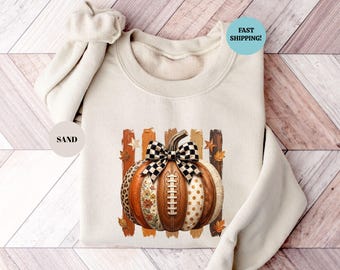 Football Pumpkin Sweatshirt, Fall Game Day Hoodie, Autumn Sports Fan Apparel, Tailgate Season Sweater