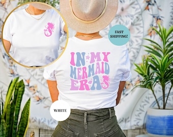 In My Mermaid Era Shirt, Retro Mermaid Birthday Tee