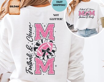 Custom Football and Cheer Mom Sweatshirt, Personalized Sports Mom Gift