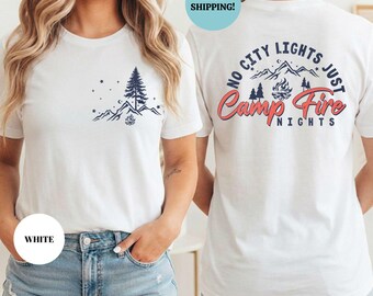 Campfire Nights Graphic Tee, Camper Family Adventure Outdoors Shirt