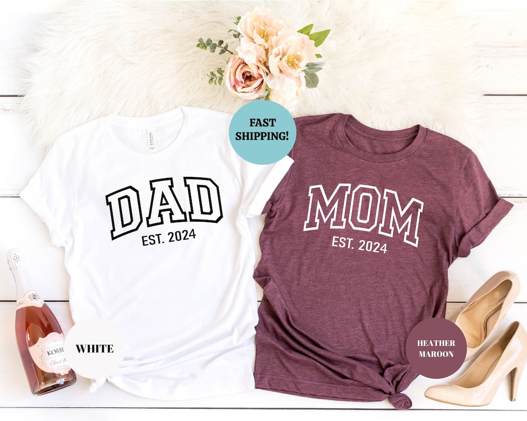 Custom Mom and Dad Shirts, New Dad Shirt, Gift for New Mom, Pregnancy ...