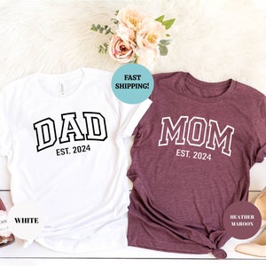 Custom Mom and Dad Shirts, New Dad Shirt, Gift for New Mom, Pregnancy Announcement Shirts, Christmas Gift For Mom and Dad, Mom Sweatshirt