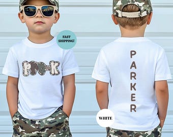 Retro Camo Back To School Tee, Personalized Pre-K Shirt, Custom Boys School Outfit