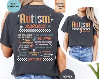 Comfort Colors® Autism World Tour Shirt, Autism Awareness Shirt, Autism Teacher Gift, Neurodiversity Tee, Sped Teacher, Autism Mom Shirt