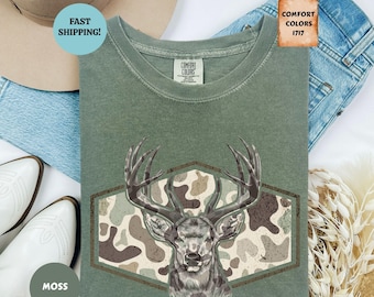Comfort Colors Camo Deer Hunting Shirt: Gift for Hunter