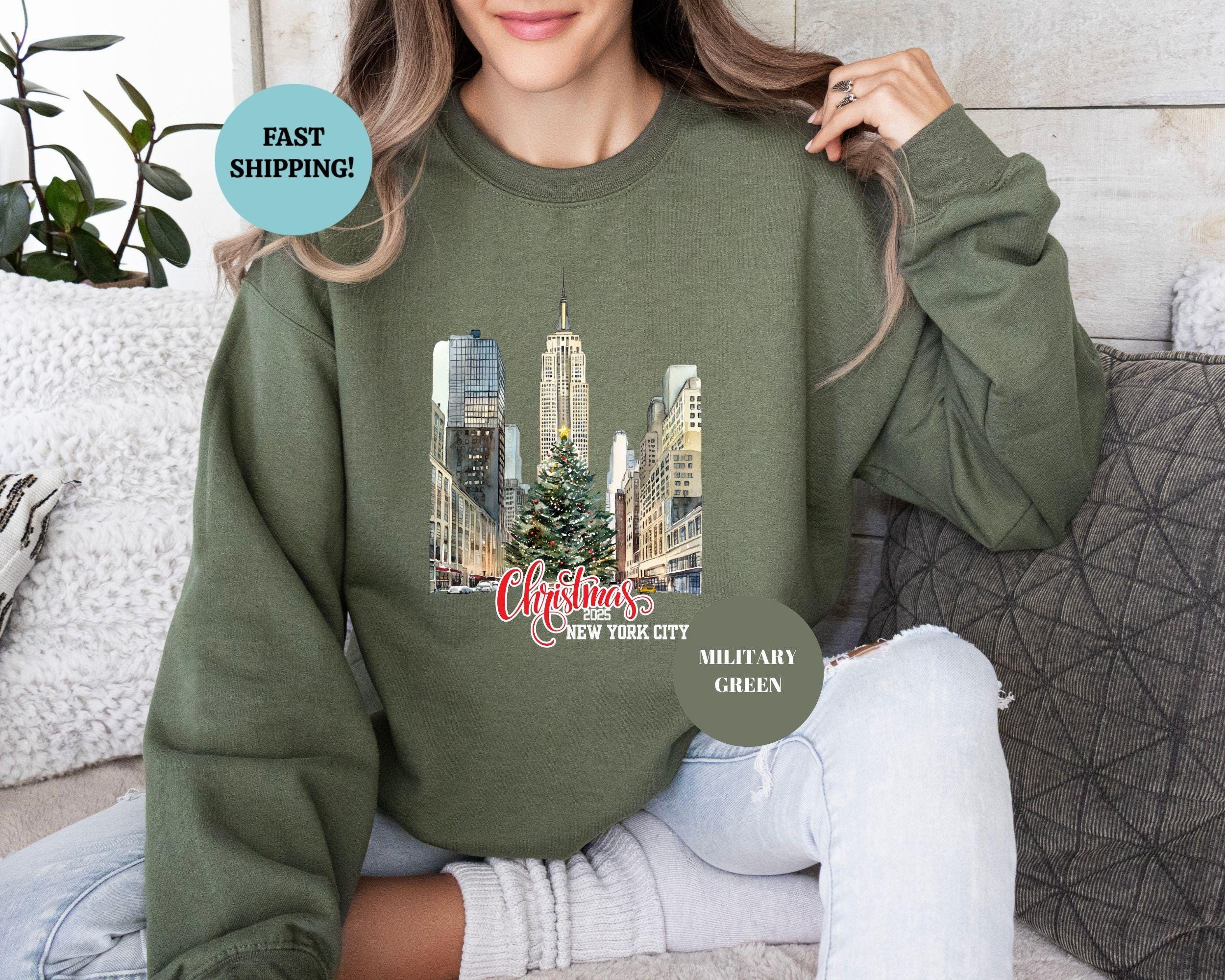 Sweat à Capuche New York Boule à Neige - Design Scintillant Joyeux Noël
