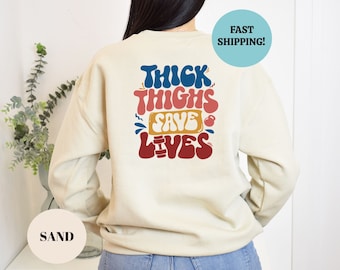 Thick Thighs Save Lives Workout Sweatshirt, Gym Hoodie, Oversized Workout Shirt, Funny Weightlifting Hoody, Gym Lover Shirt, Gym Lover Gift