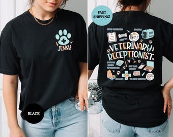 Custom Veterinary Receptionist Shirt: Pet Lover Gift, Veterinarian Tshirt