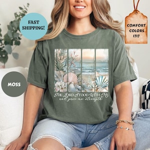 Comfort Colors Deep Waters Christian Shirt, Ocean Shirt, Summer Brushstroke Shirt, Christian Summer Shirt, Bible Verse Tee, Summertime Shirt