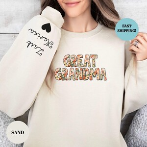 Great Grandma Sweatshirt With Names, Personalized Great Grandma Wildflowers Sweatshirt, Grandkids Names Sweater, Great Grandma Gift