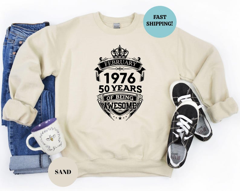 Custom Vintage 1976 50 Years Of Being Awesome Birthday Mens T-Shirt, Men Born In 1976 Shirt, 50th Birthday Party Shirt, 50th Birthday Shirt image 4