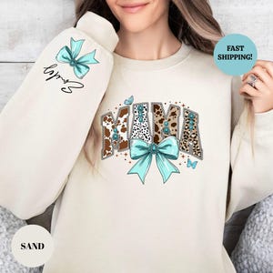 Custom Western Mama Sweatshirt, Coquette Mama Sweatshirt, Country Mama Shirt, Coquette Western, Mama Cow Print, Howdy Mama, Mothers Day Gift