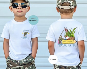 Personalized Second Grade Shirt, Ready To Tackle Fishing Boy Tee, Back To School T-Shirt