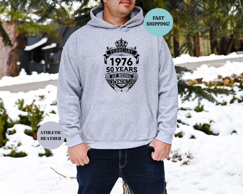 Custom Vintage 1976 50 Years Of Being Awesome Birthday Mens T-Shirt, Men Born In 1976 Shirt, 50th Birthday Party Shirt, 50th Birthday Shirt image 5