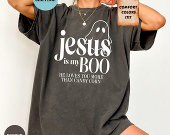 Comfort Colors® Jesus is My Boo Shirt, Christian Halloween Shirt, Funny Fall Ghost Tee