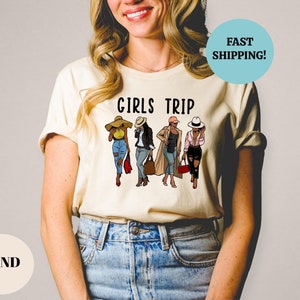 2024 Girls Trip Retro T-Shirt – Bella Canvas Heather Mauve Weekend Tee - View #9