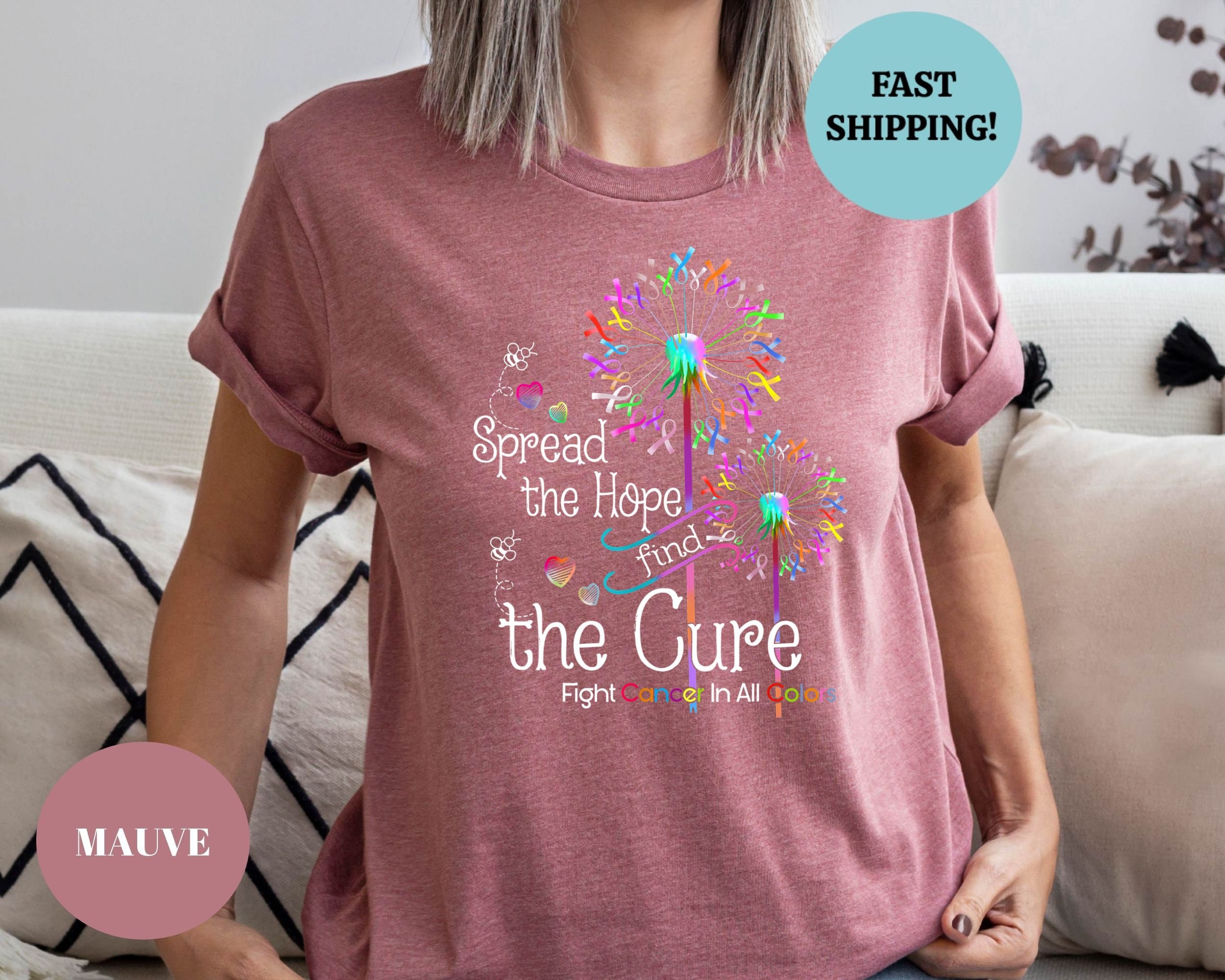 Spread the Hope Find the Cure Fight Cancer in All Colors Shirt, Ribbon ...