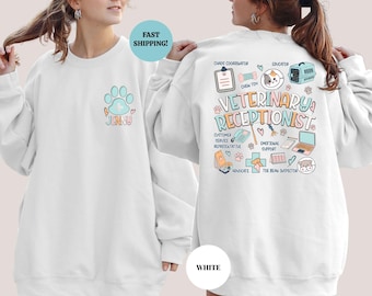 Sweatshirt dierenartsreceptionist: cadeau huisdierliefhebber, hoodie dierenarts