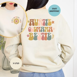 Auntie Godmama Bestie Sweatshirt, Auntie Sweatshirt, Godmama Sweatshirt, Mothers Day Gift, Godmother Gift, Baptism Shirt for Aunt