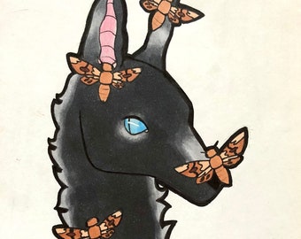 Hund mit Motten - Marker Illustration