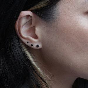 Titanio 1.5mm, 2mm, 2.5mm, 3mm Set di punte nere Cz Push in Labret 16g, 18g, 20g Tragus Cartilage Helix Piercing
