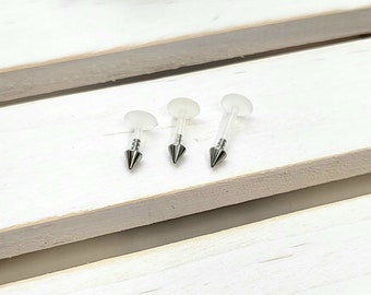 Labret BioFlex à enfoncer avec pointes de 3 mm 16G, nez à lèvre en hélice du cartilage Tragus 16GA