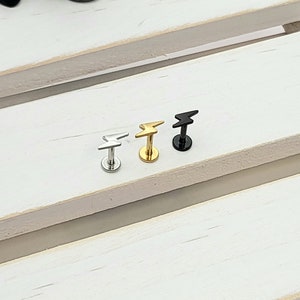 Labret cirúrgico 316L 16g Thunder internamente 4mm,5mm,6mm,7mm,8mm,9mm,10mm Cartilagem hélice tragus concha