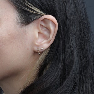 Titan Marquise Dangle Bezel Cz Push-in Labret 16g, 18g, 20g Conch, Knorpel, Helix Piercings