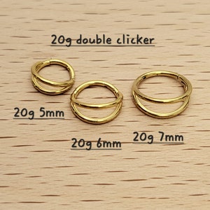20g 5mm 6mm 7mm Double Lined Ring chirurgischem Stahl 316L Hinged Segment Ring, Helix, Knorpel, Hoop, Conch
