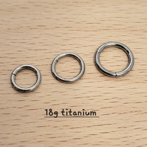 Clicker articulado sem costura de titânio de grau de implante de 18g 16g, anel de segmento de titânio de grau 23, arco de hélice, nariz, concha