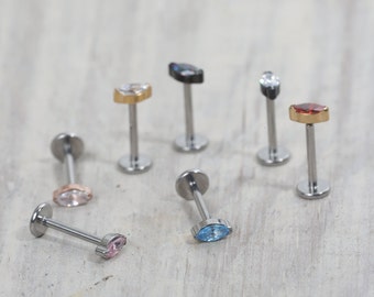 Dreamlee Senza Filettatura Push In Scorpion Helix Trago Cartilagine Orecchino A Perno Parte Posteriore Piana Ala Serpente Labbro Labret Anelli Conchiglia Penetrante